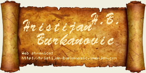 Hristijan Burkanović vizit kartica